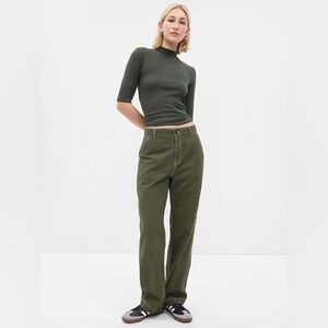 NWT GAP CARPENTER PANT Women’s Dark Green Chinos Size 10
